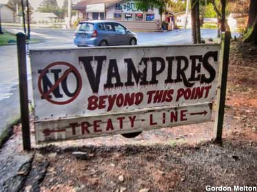 Treaty Line sign.
