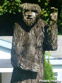 Bigfoot sculpture.