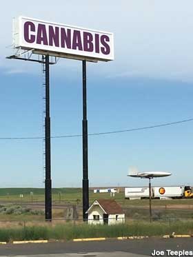 Cannabis sign and rocket.