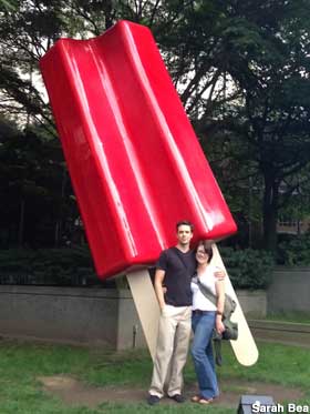 Seattle, WA - Giant Red Twin Popsicle