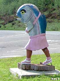 Fish girl statue.