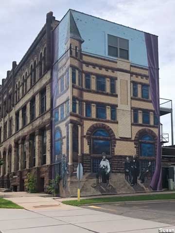 Building painted on building.