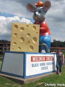 Giant mouse with Wisconsin cheese.