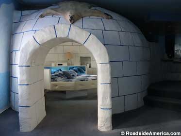 Northern Lights: sleep in an igloo with a polar bear rug on the roof.