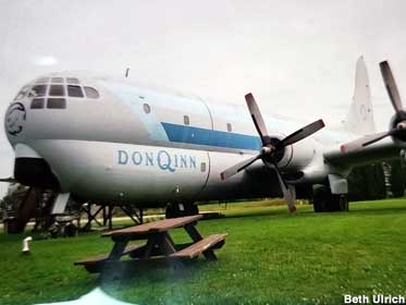 Boeing C-97 on the lawn at the Don Q Inn.