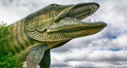 World's Largest Fish, Hayward, Wisconsin - open for business.