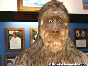 Bigfoot statue among the Legends of Freshwater Fishing.