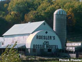Roesler's Bossie Mootel barn sign.