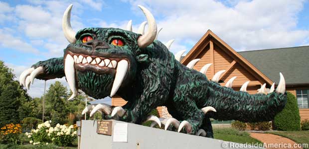 The menacing Hodag at the Chamber of Commerce.