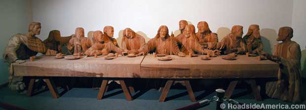 Last Supper scene at the Woodcarving Museum.