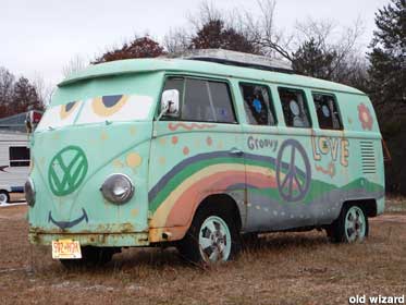 VW hippie van.