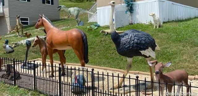 Animal statues.