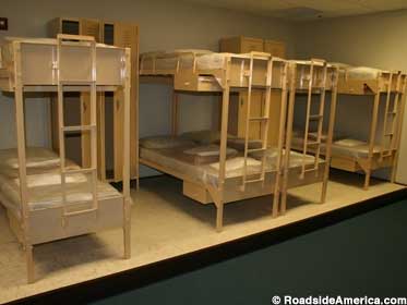 Bunk beds in typical dorm room.