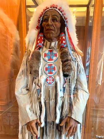 Indian chief figure.