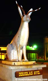 Jackalope statue.