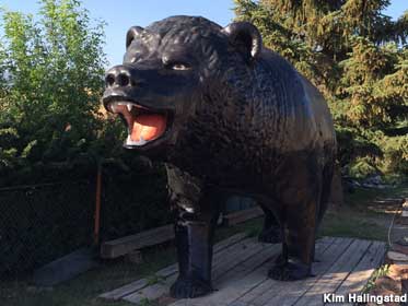 Black bear statue.