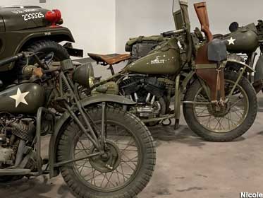 Military motorcycles.