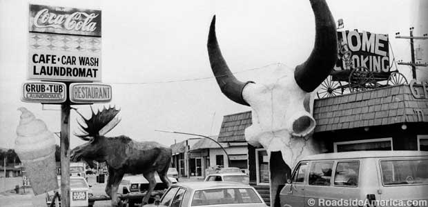 Buffalo skull at the Grub 'n' Tub, 1985.