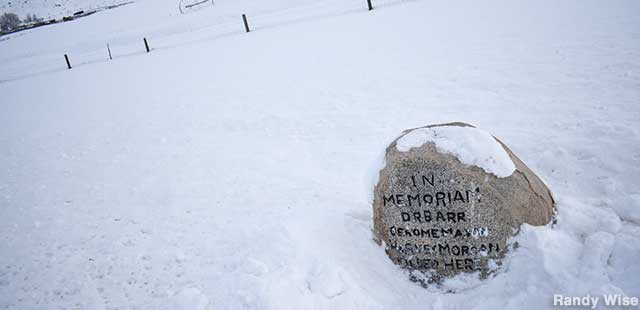 Gruesome murder spot under a fluffy shroud of Wyoming winter snow.