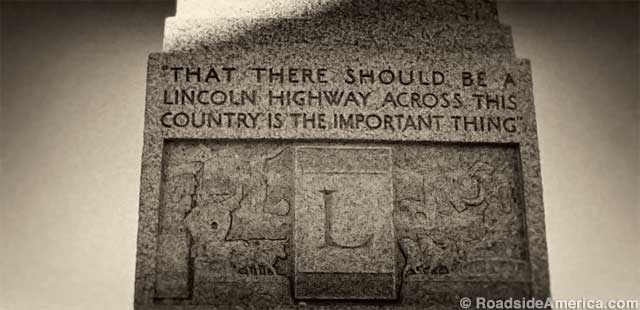 Henry Joy's monument was supposed to be on the Lincoln Highway. Like the Lincoln Head, it no longer is.