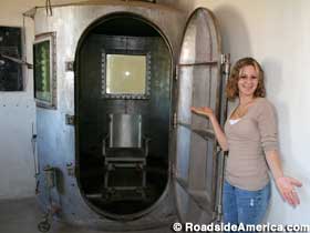 Checking out the gas chamber in Rawlins, Wyoming.