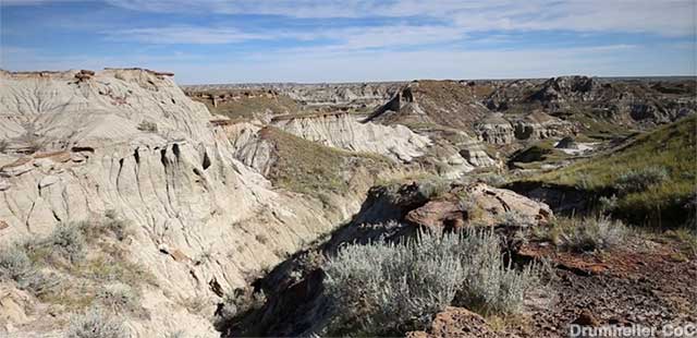 Alberta's Badlands: where T. rex fossils are found.
