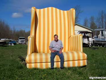 Big upholstered chair.
