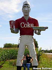 Muffler Man with a Coke and a Hot Dog.